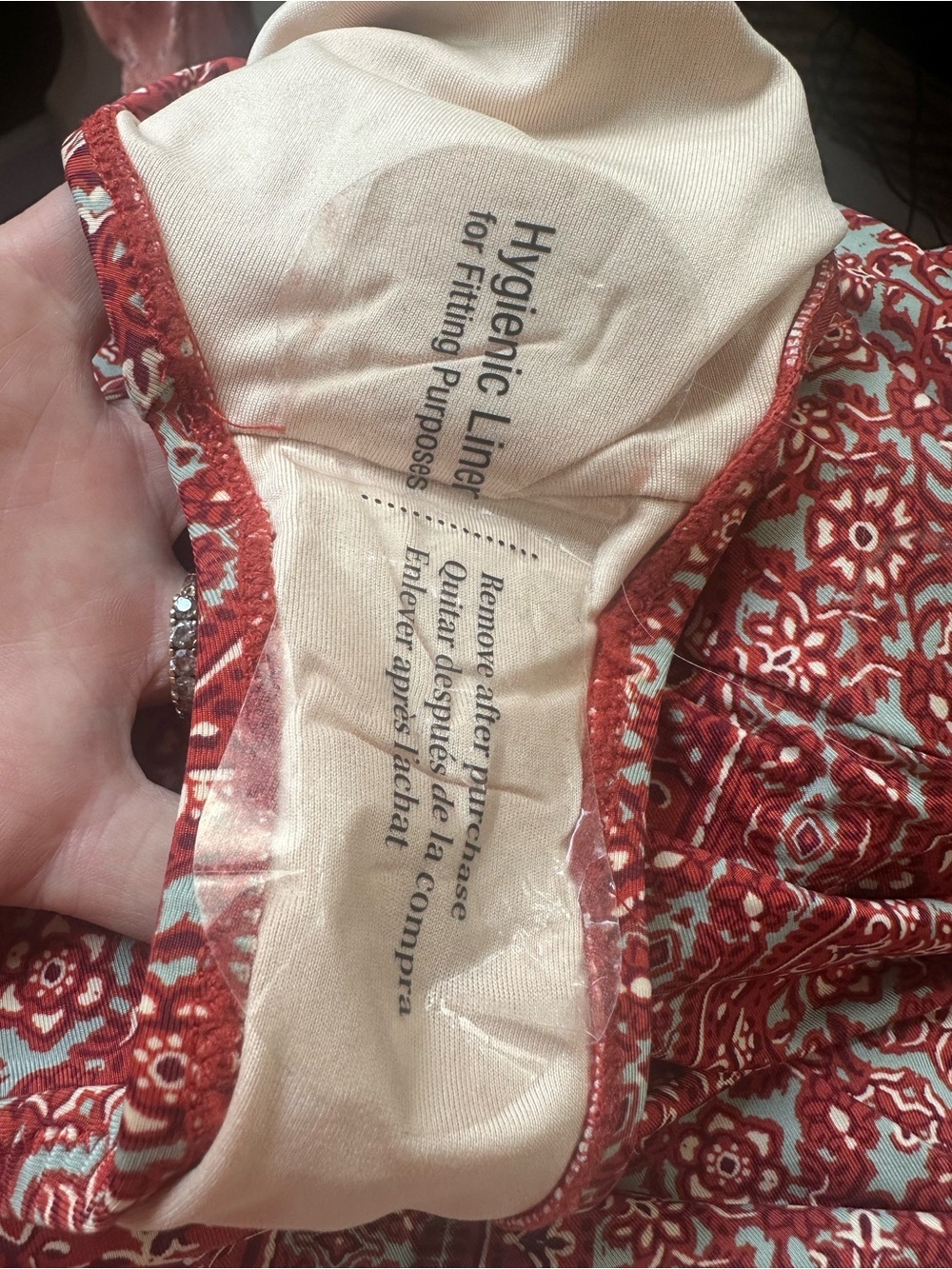 NWT Garnet Hill Red Paisley One-Shoulder Swimsuit Sz 4 - Picture 15 of 16